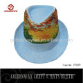 Custom Printed Beige Color Fedora hats For Men